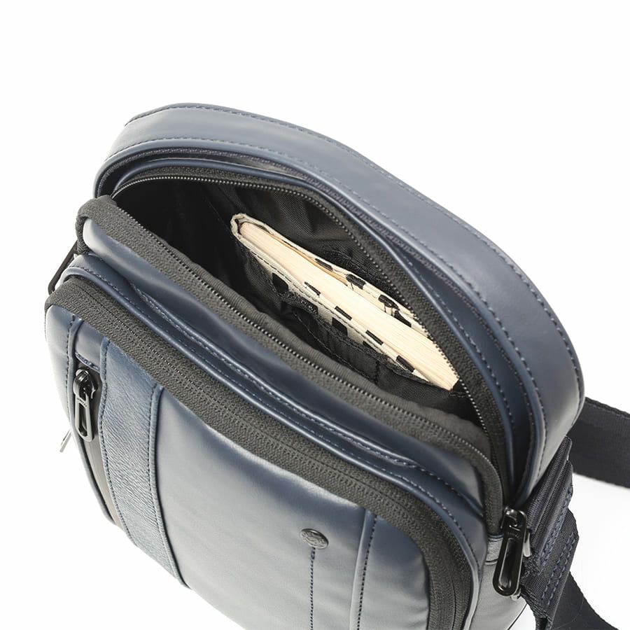 MOUSTACHE ショルダーバッグ スムース合皮×シボ合皮×イタリアン牛革 VZN-0456