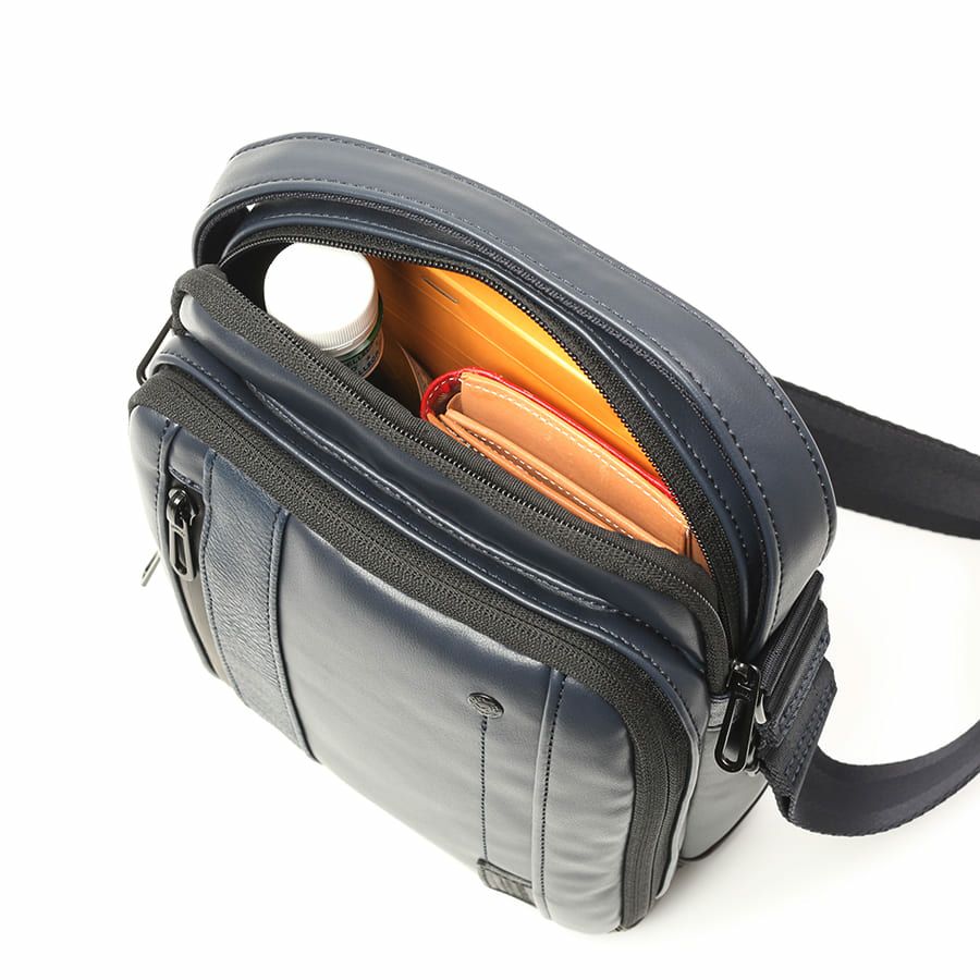 MOUSTACHE ショルダーバッグ スムース合皮×シボ合皮×イタリアン牛革 VZN-0456