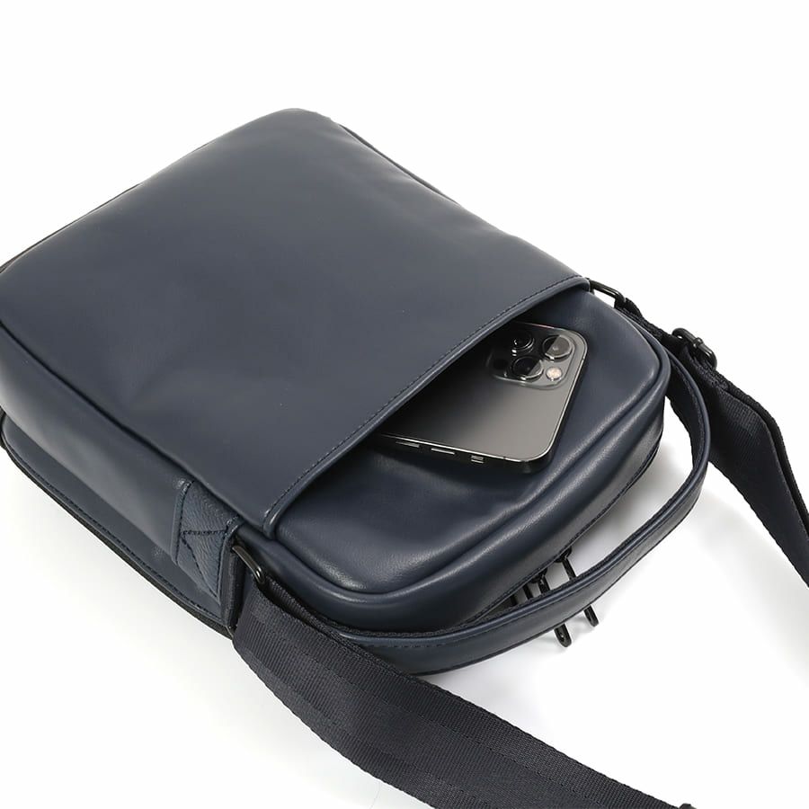 MOUSTACHE ショルダーバッグ スムース合皮×シボ合皮×イタリアン牛革 VZN-0456