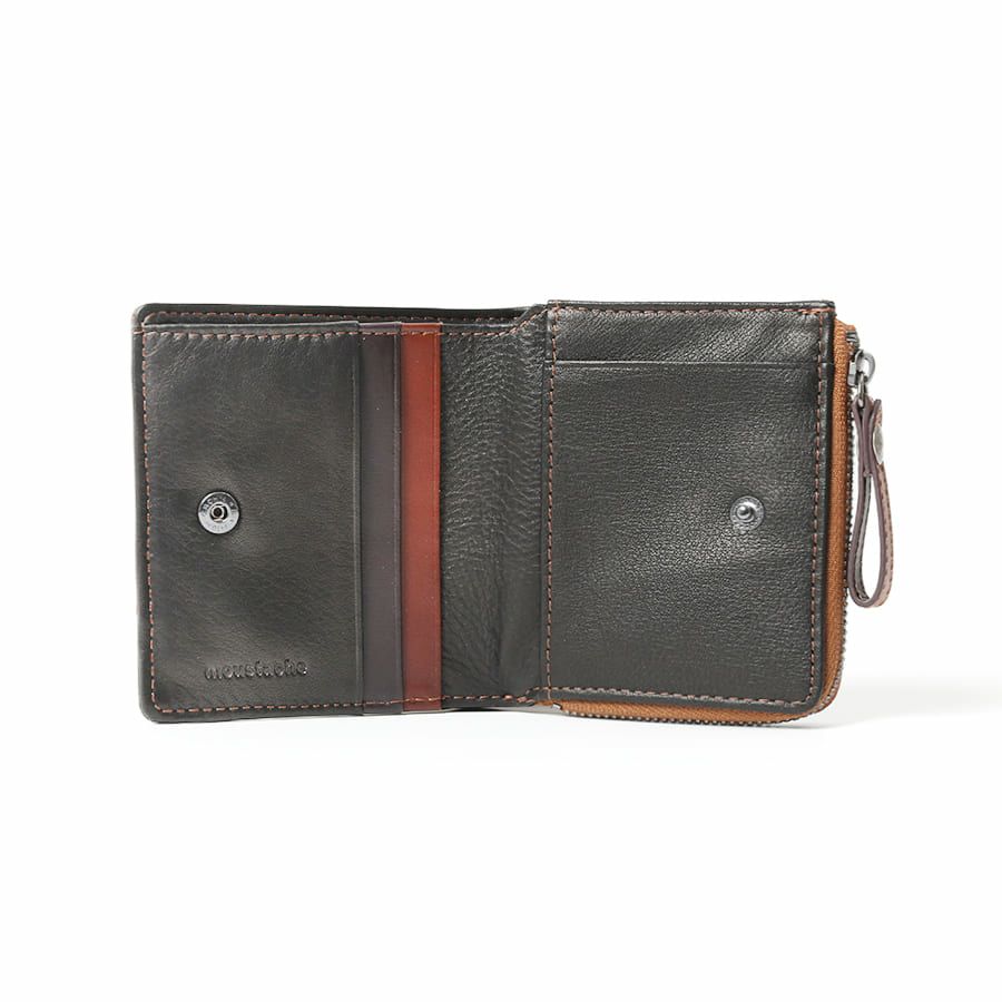 MOUSTACHE 二つ折り財布 プルアップ牛革×牛革 DDP-0422