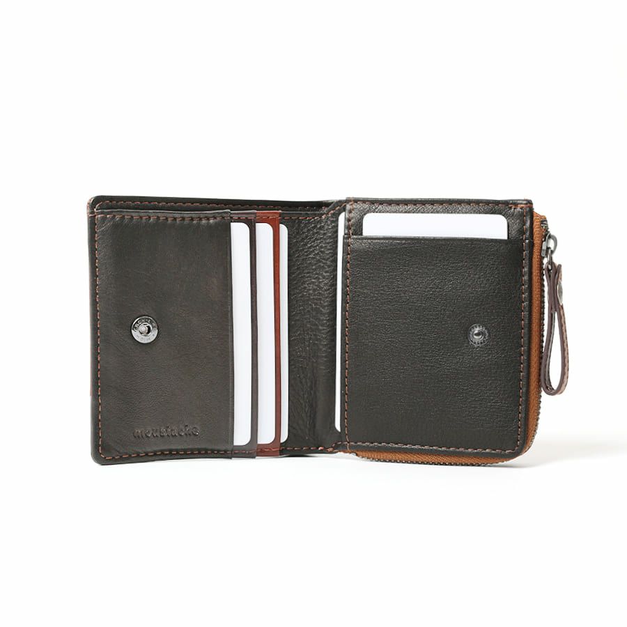 MOUSTACHE 二つ折り財布 プルアップ牛革×牛革 DDP-0422