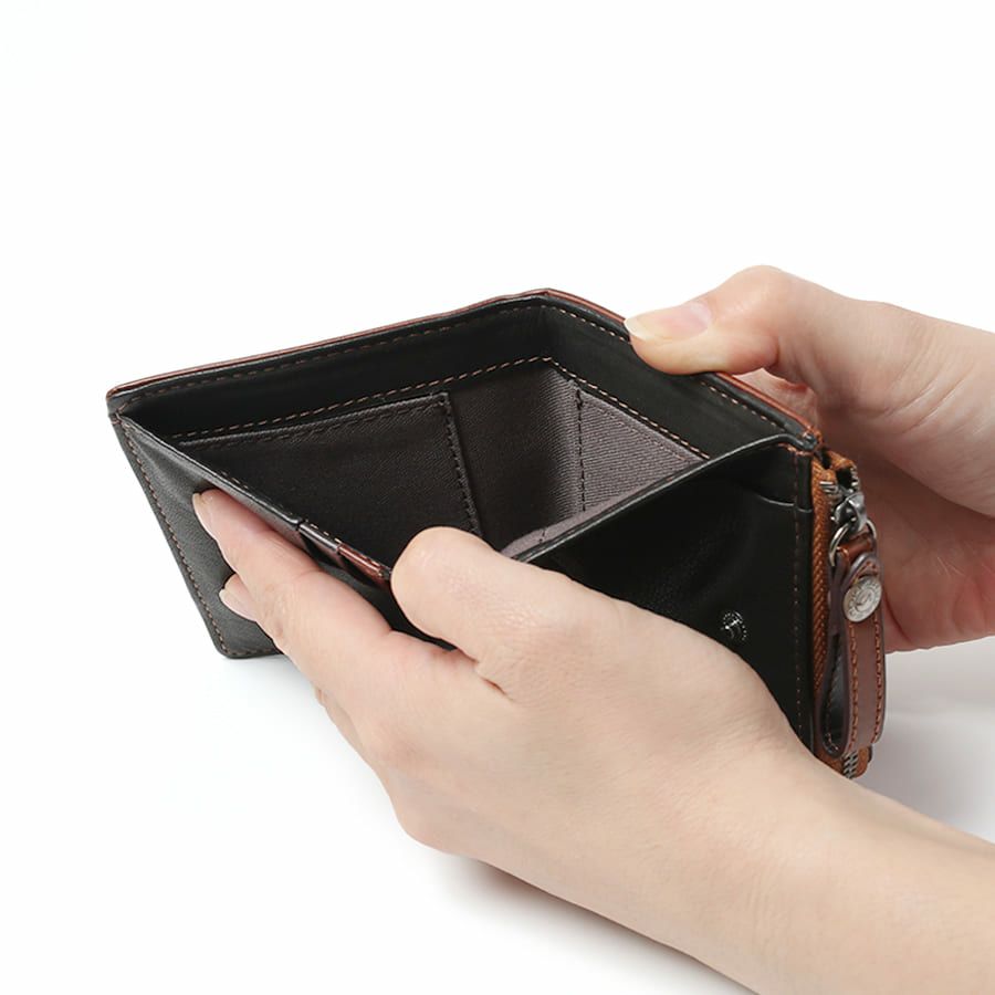 MOUSTACHE 二つ折り財布 プルアップ牛革×牛革 DDP-0422