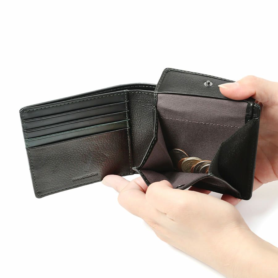 MOUSTACHE 二つ折り財布 プルアップ牛革×牛革 DDP-0423