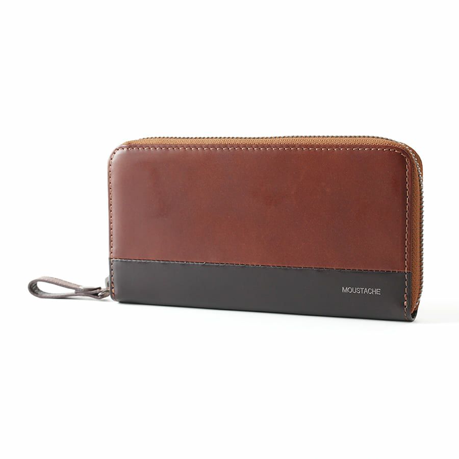 MOUSTACHE ラウンド長財布 プルアップ牛革×牛革 DDP-0425