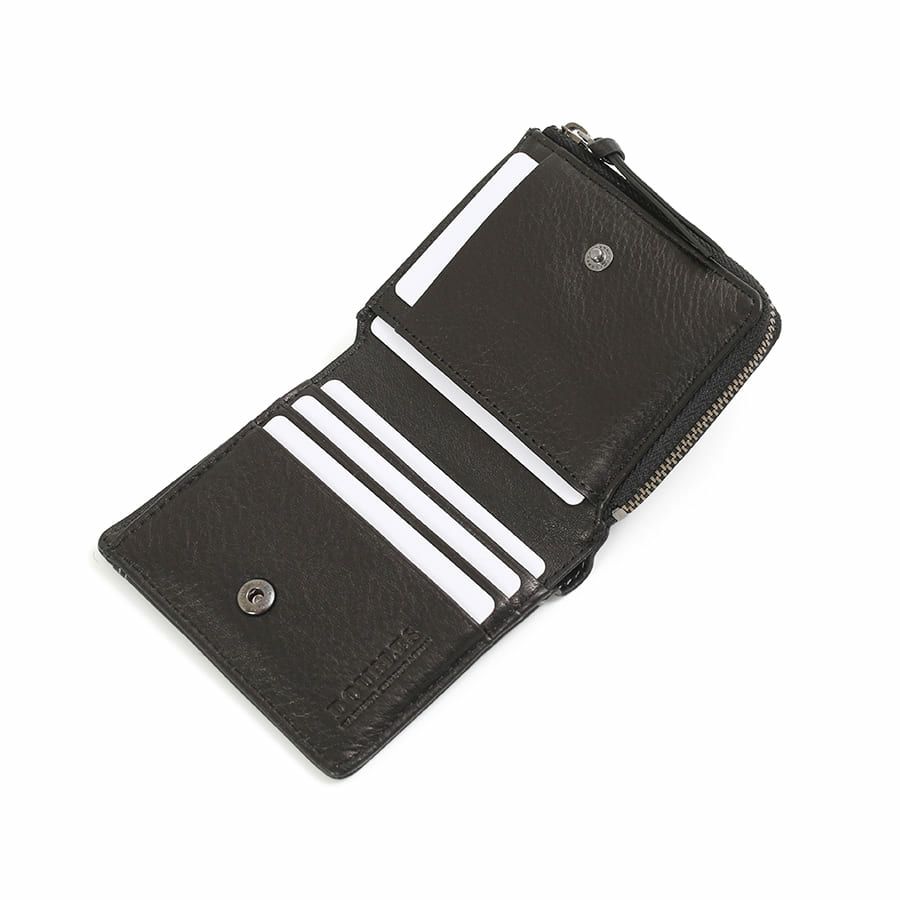 DOUBLES 二つ折り財布 一毛牛手塗り加工×牛革 DTS-1420