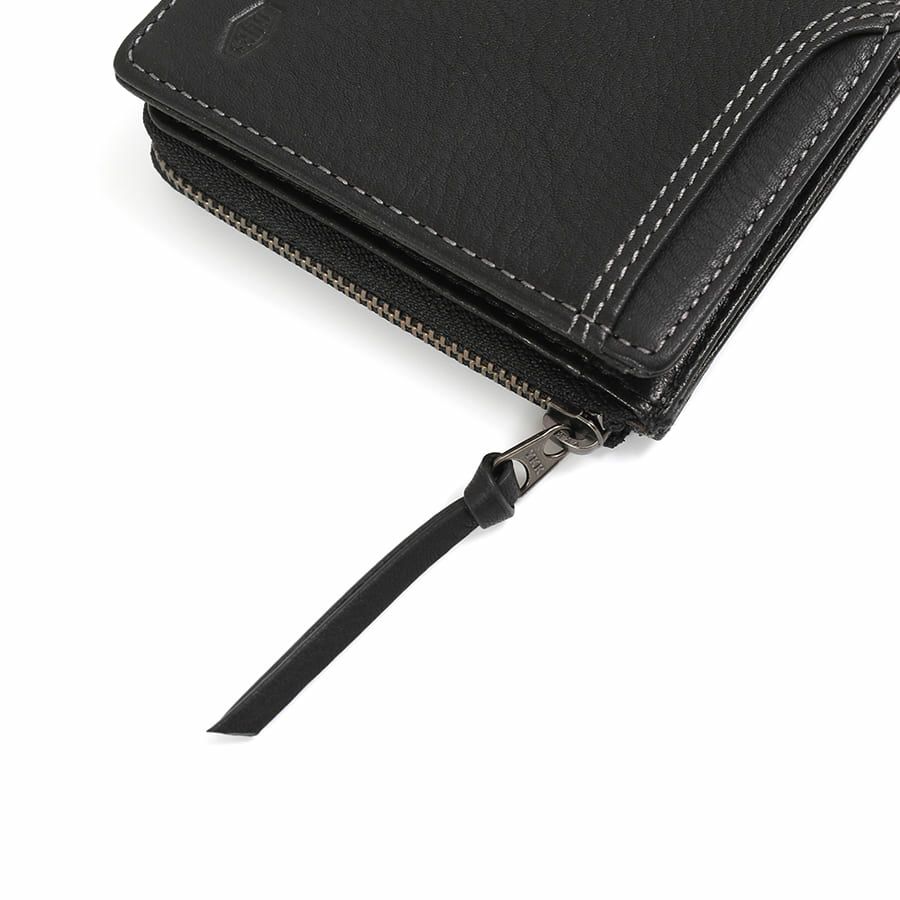 DOUBLES 二つ折り財布 一毛牛手塗り加工×牛革 DTS-1420