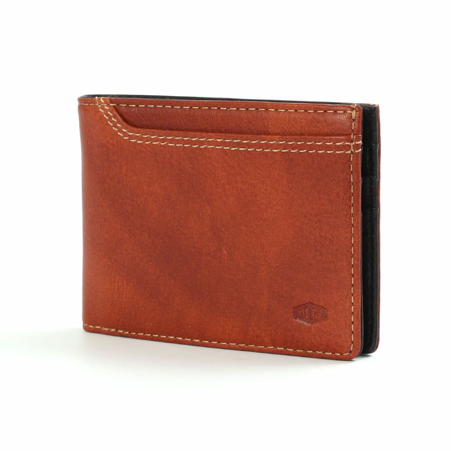 DOUBLES 二つ折り財布 一毛牛手塗り加工×牛革 DTS-1421