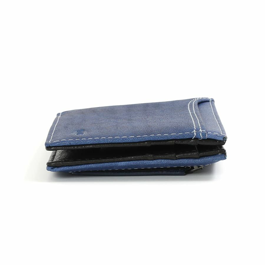 DOUBLES 二つ折り財布 一毛牛手塗り加工×牛革 DTS-1421