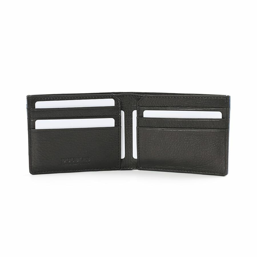 DOUBLES 二つ折り財布 一毛牛手塗り加工×牛革 DTS-1421