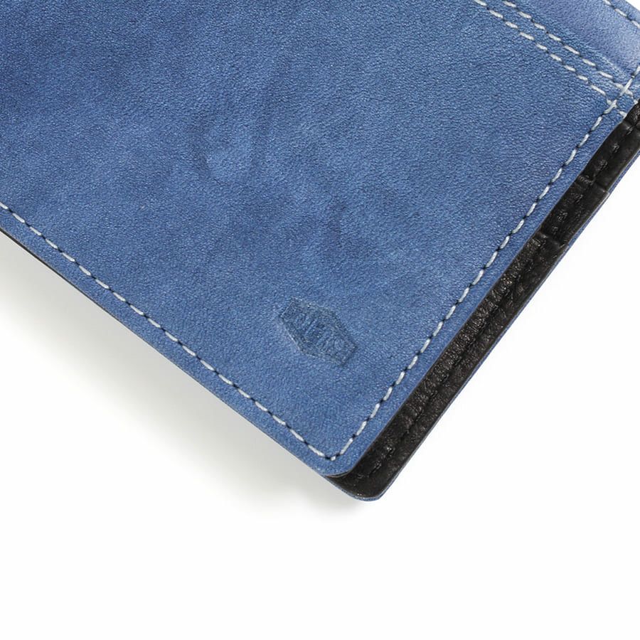 DOUBLES 二つ折り財布 一毛牛手塗り加工×牛革 DTS-1421