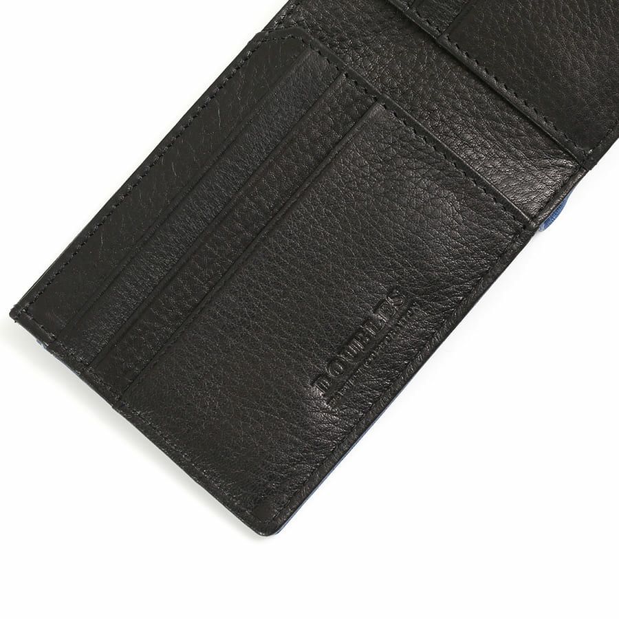 DOUBLES 二つ折り財布 一毛牛手塗り加工×牛革 DTS-1421