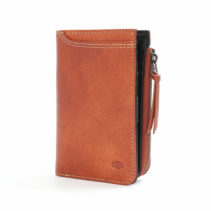  DOUBLES 深札入れ 一毛牛手塗り加工×牛革 DTS-1422