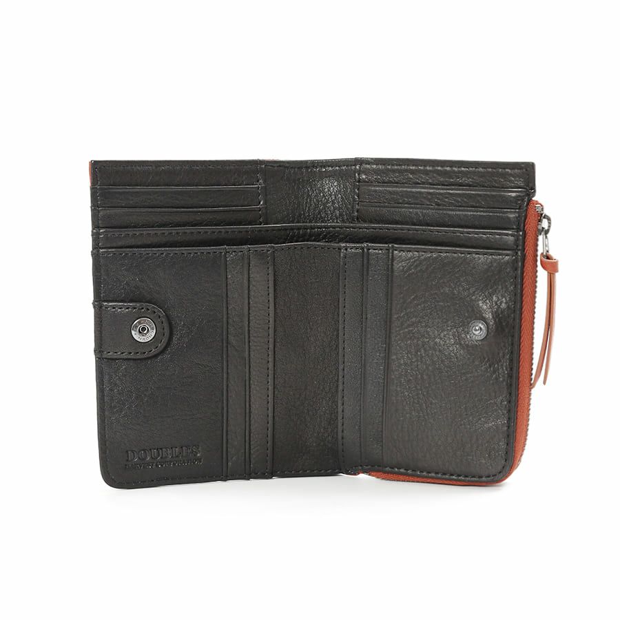  DOUBLES 深札入れ 一毛牛手塗り加工×牛革 DTS-1422