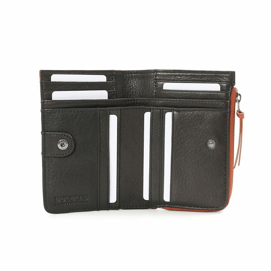  DOUBLES 深札入れ 一毛牛手塗り加工×牛革 DTS-1422