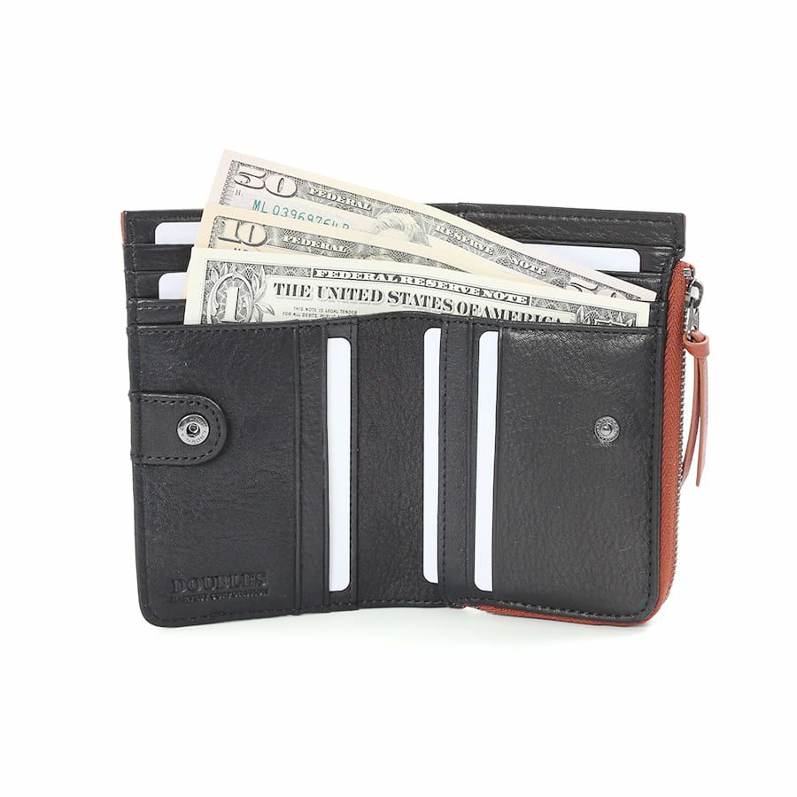  DOUBLES 深札入れ 一毛牛手塗り加工×牛革 DTS-1422