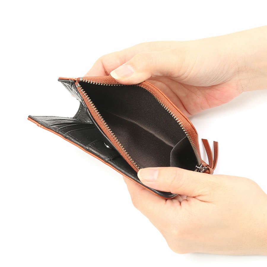  DOUBLES 深札入れ 一毛牛手塗り加工×牛革 DTS-1422