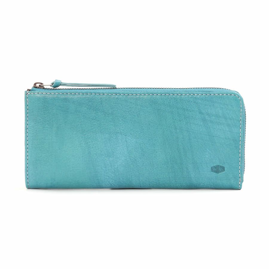 DOUBLES L字ファスナー長財布 一毛牛手塗り加工×牛革 DTS-1423