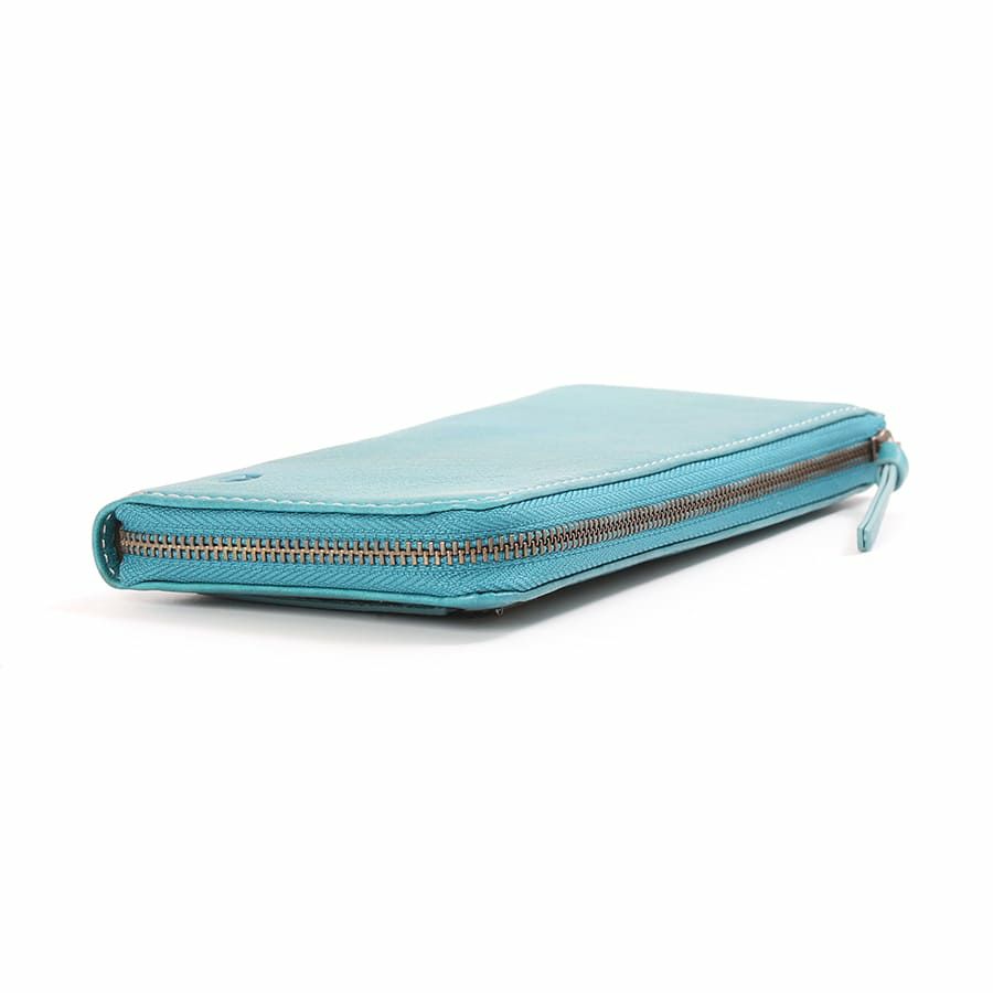 DOUBLES L字ファスナー長財布 一毛牛手塗り加工×牛革 DTS-1423