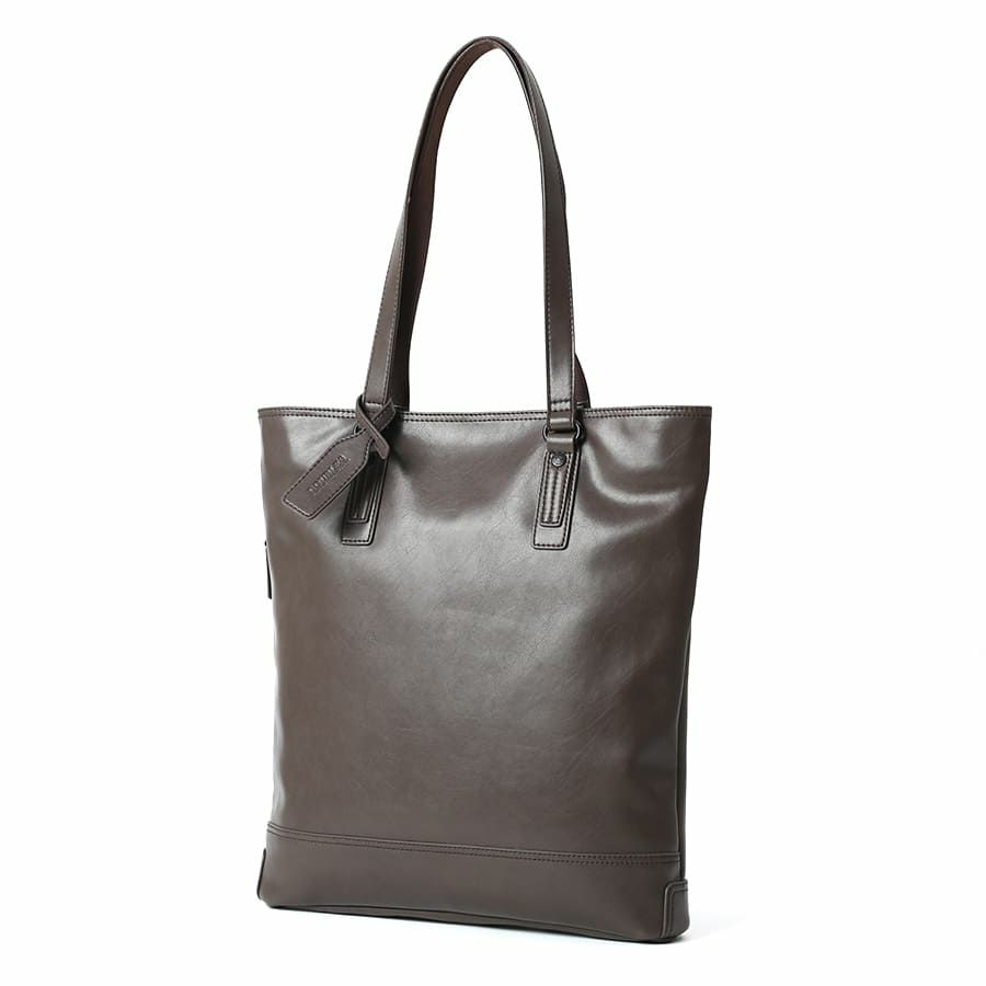 DOUBLES 薄マチ縦型トートバッグ ボンデッドレザーファイバ KGH-1082