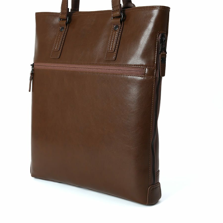 DOUBLES 薄マチ縦型トートバッグ ボンデッドレザーファイバ KGH-1082