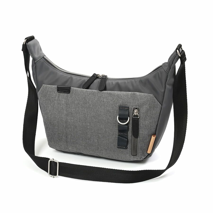 MOUSTACHE ショルダーバッグミニ 高密ポリエステル×杢調ポリエステル×牛革 BET-0340