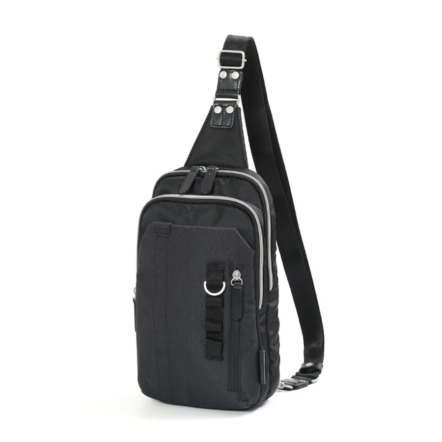 MOUSTACHE ボディバッグ 高密ポリエステル×杢調ポリエステル×牛革 BET-0341