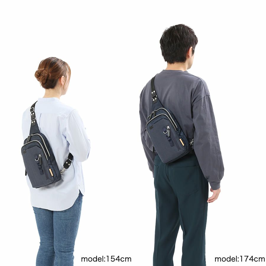 MOUSTACHE ボディバッグ 高密ポリエステル×杢調ポリエステル×牛革 BET-0341