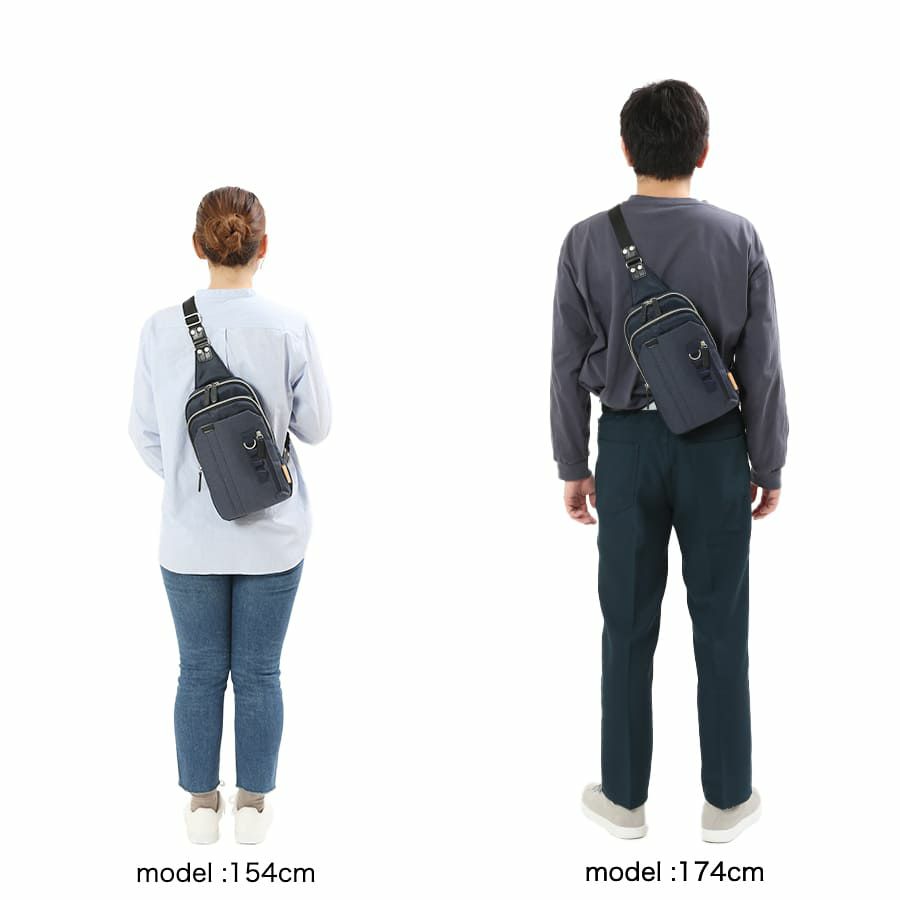 MOUSTACHE ボディバッグ 高密ポリエステル×杢調ポリエステル×牛革 BET-0341