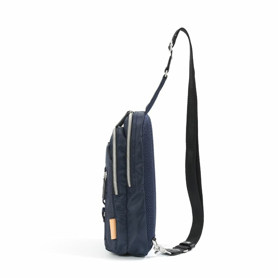 MOUSTACHE ボディバッグ 高密ポリエステル×杢調ポリエステル×牛革 BET-0341