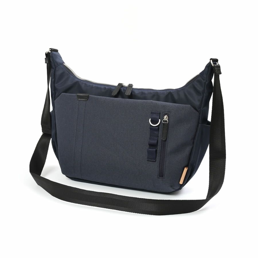 MOUSTACHE ショルダーバッグ 高密ポリエステル×杢調ポリエステル×牛革 BET-0342