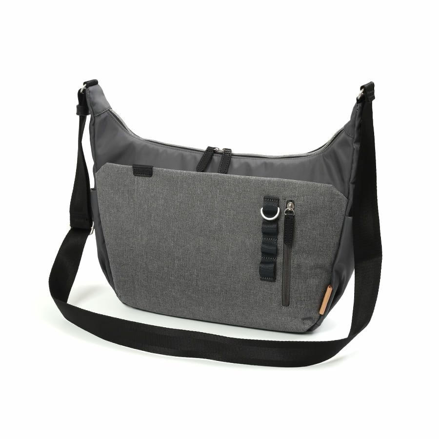 MOUSTACHE ショルダーバッグ 高密ポリエステル×杢調ポリエステル×牛革 BET-0342