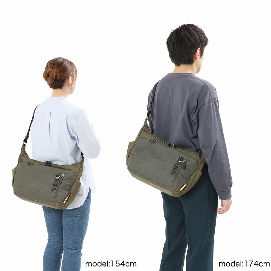 MOUSTACHE ショルダーバッグ 高密ポリエステル×杢調ポリエステル×牛革 BET-0342