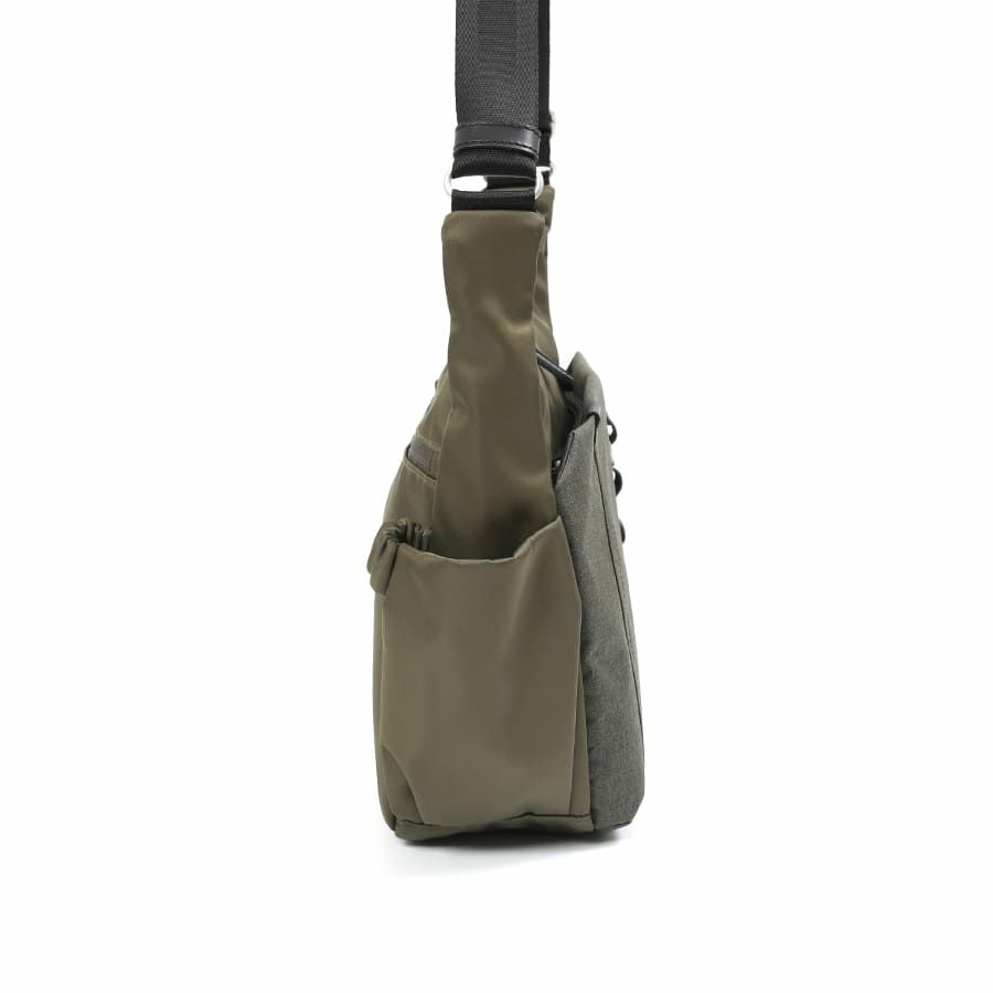 MOUSTACHE ショルダーバッグ 高密ポリエステル×杢調ポリエステル×牛革 BET-0342