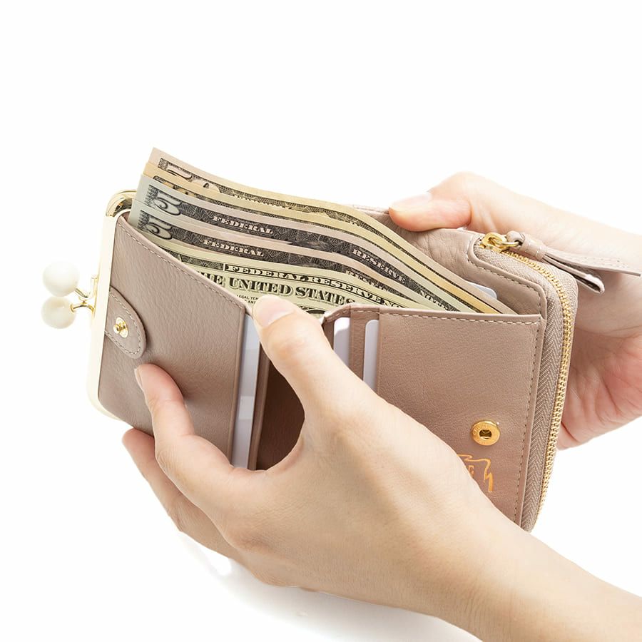 ESSENCE OF POISON 【WEB限定】【カエル】がま口二つ折り財布 牛革 DES-3502N