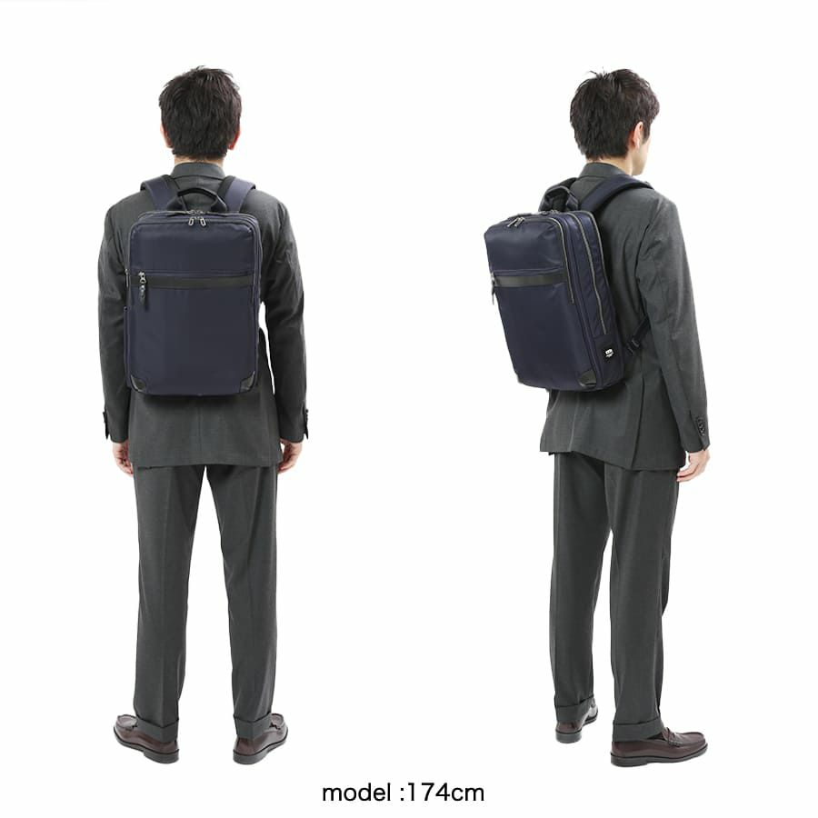 moustache on time ビジネスリュック 高密度ナイロンツイル×イタリアンヌメ牛革 BNO-2871