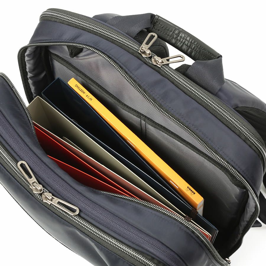 moustache on time ビジネスリュック 高密度ナイロンツイル×イタリアンヌメ牛革 BNO-2871