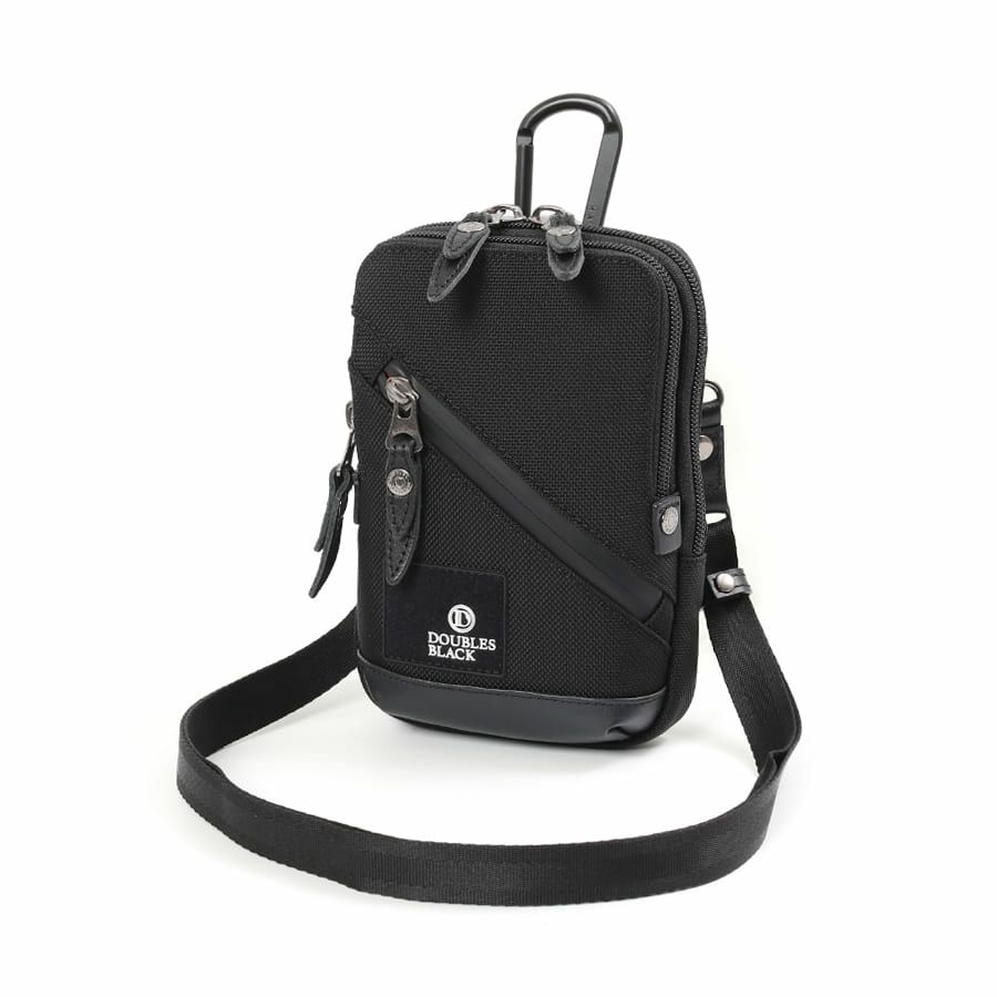 DOUBLES BLACK 2wayミニショルダー バリスティックナイロン×マットターポリン×牛革 JNB-3320