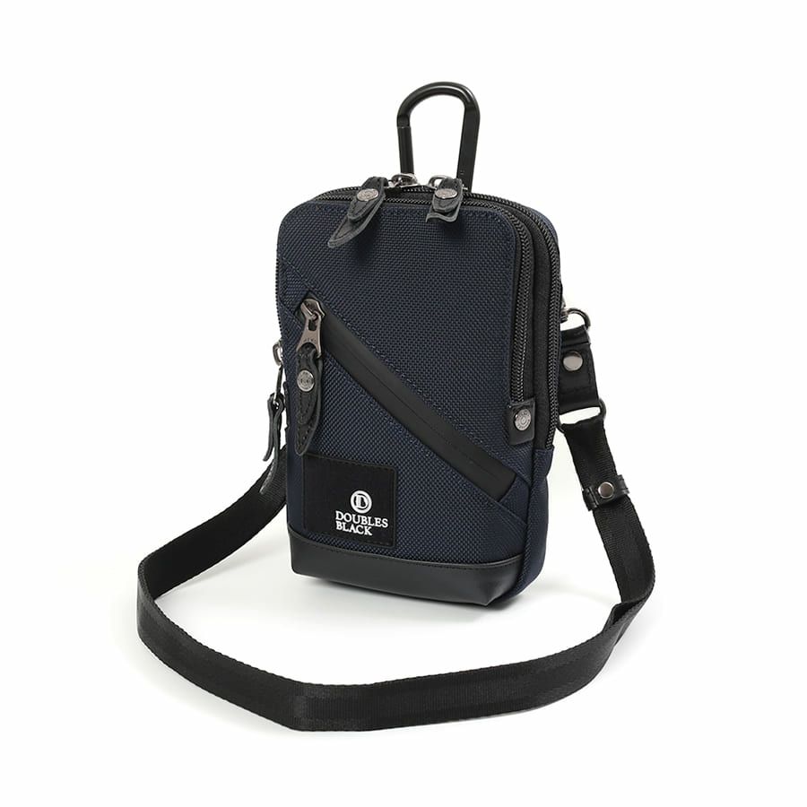 DOUBLES BLACK 2wayミニショルダー バリスティックナイロン×マットターポリン×牛革 JNB-3320
