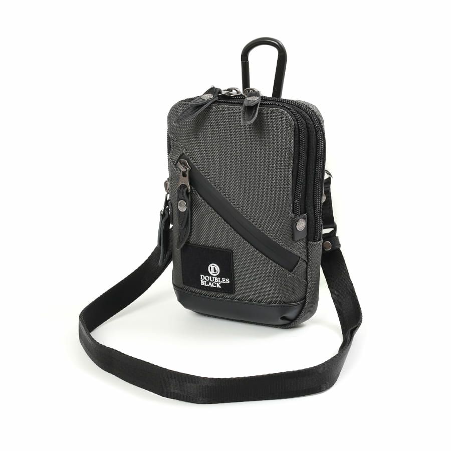 DOUBLES BLACK 2wayミニショルダー バリスティックナイロン×マットターポリン×牛革 JNB-3320