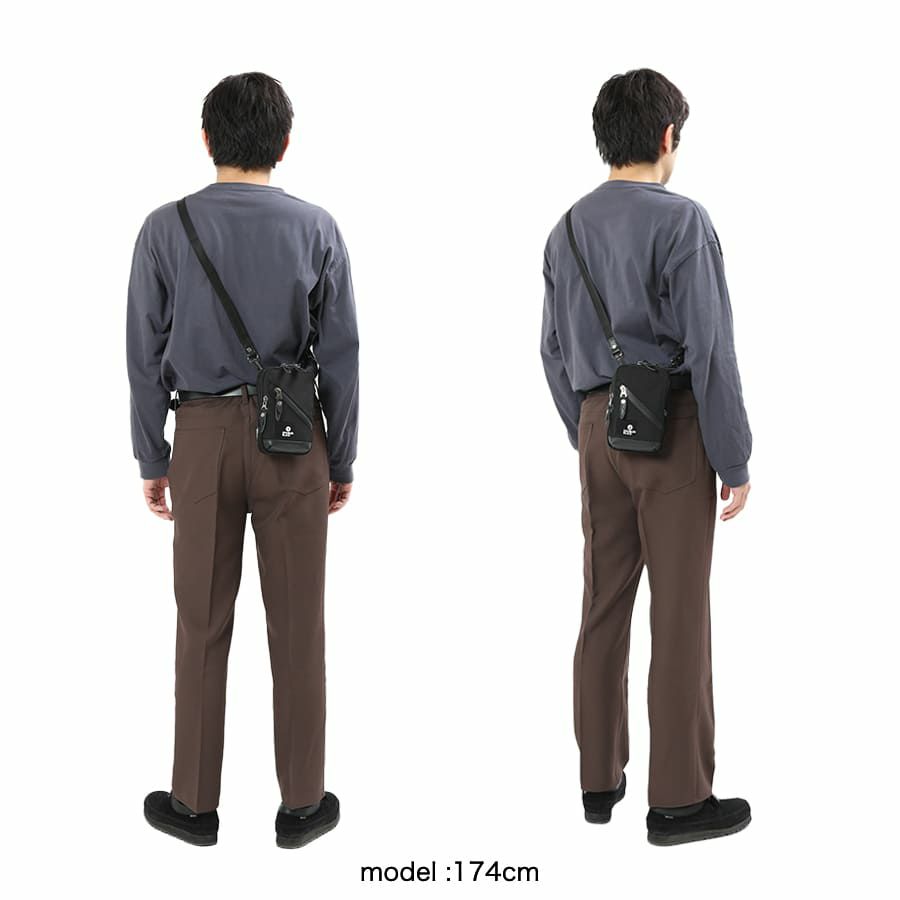 DOUBLES BLACK 2wayミニショルダー バリスティックナイロン×マットターポリン×牛革 JNB-3320