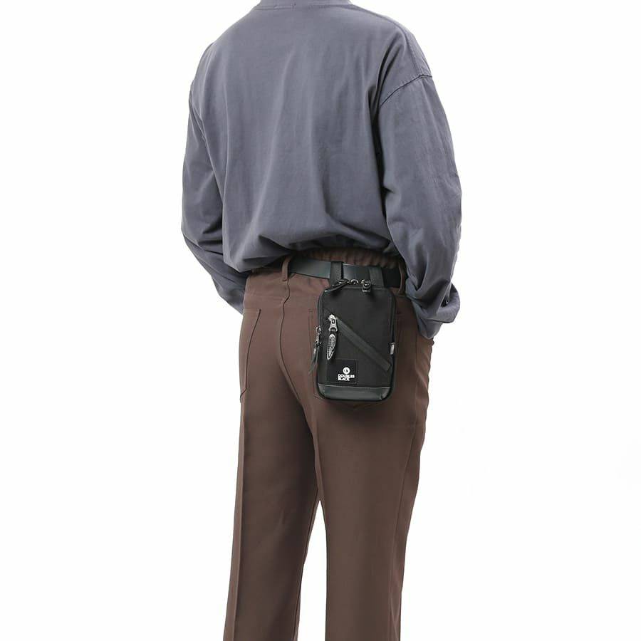 DOUBLES BLACK 2wayミニショルダー バリスティックナイロン×マットターポリン×牛革 JNB-3320