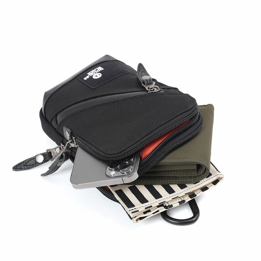 DOUBLES BLACK 2wayミニショルダー バリスティックナイロン×マットターポリン×牛革 JNB-3320