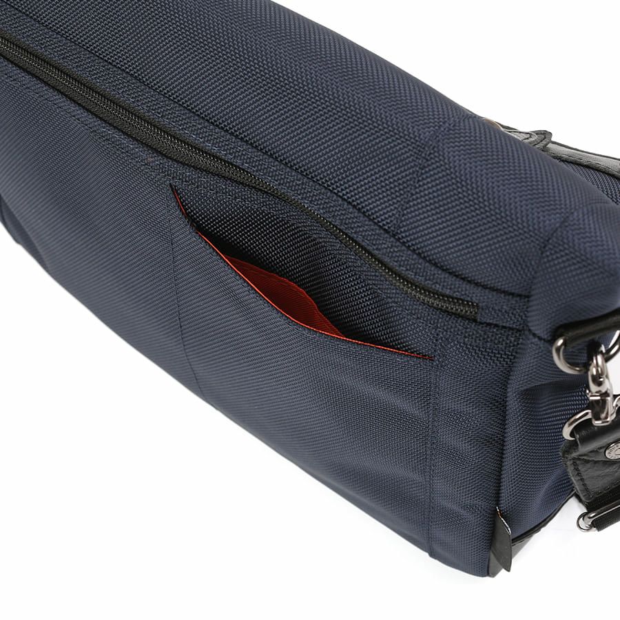 DOUBLES BLACK 口折れショルダーバッグ バリスティックナイロン×マットターポリン×牛革 JNB-3321