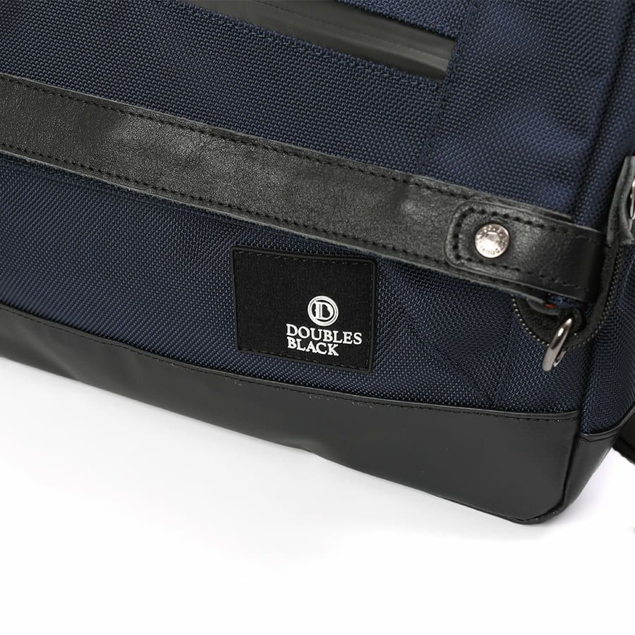 DOUBLES BLACK 口折れショルダーバッグ バリスティックナイロン×マットターポリン×牛革 JNB-3321