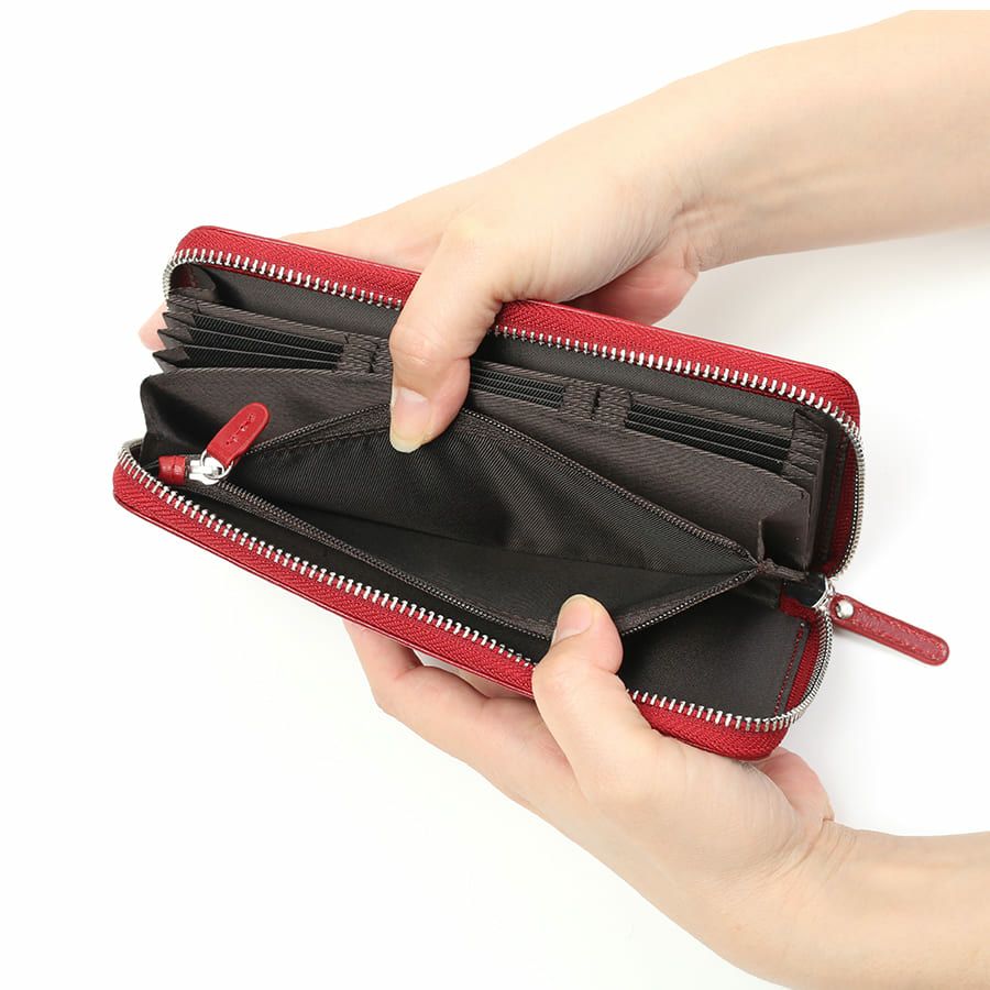 DOUBLES ラウンドファスナー長財布 イタリアン牛革 XAL-7673