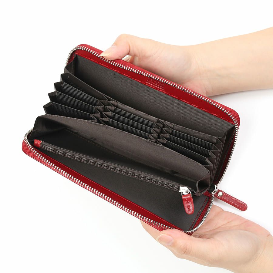 DOUBLES ラウンドファスナー長財布 イタリアン牛革 XAL-7673