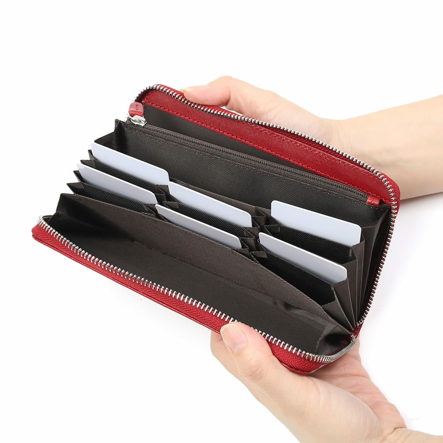 DOUBLES ラウンドファスナー長財布 イタリアン牛革 XAL-7673