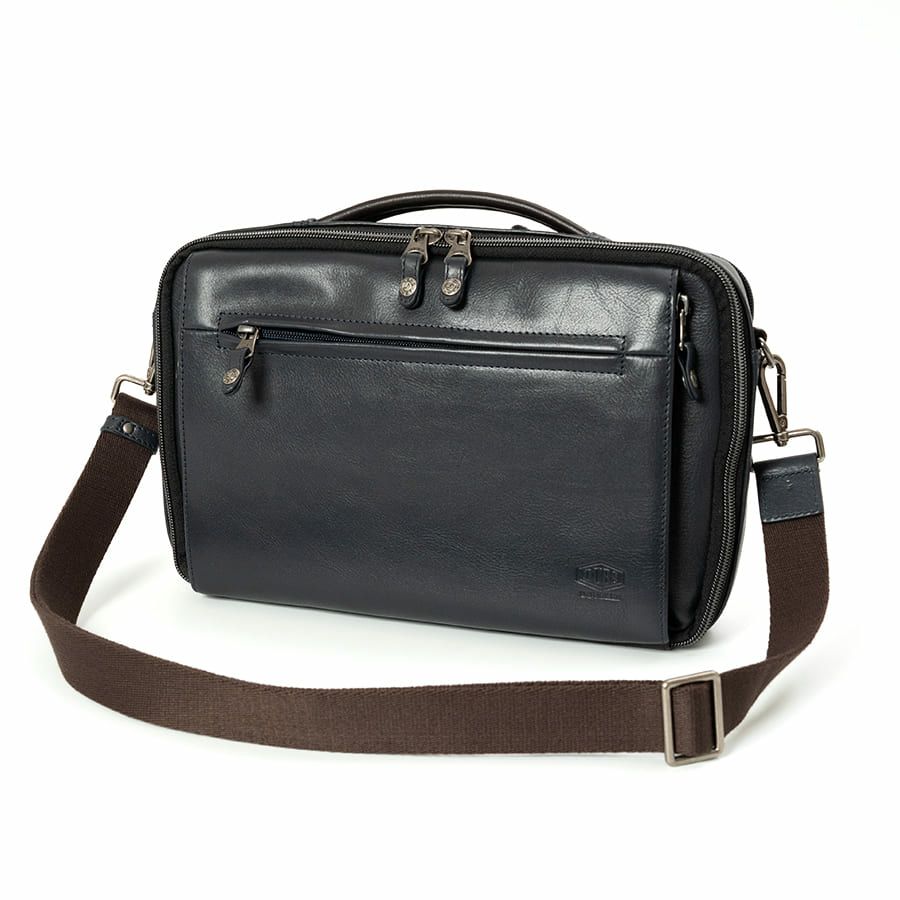 DOUBLES 2WAYクラッチショルダーバッグ 牛革×ポリエステル KWW-1345