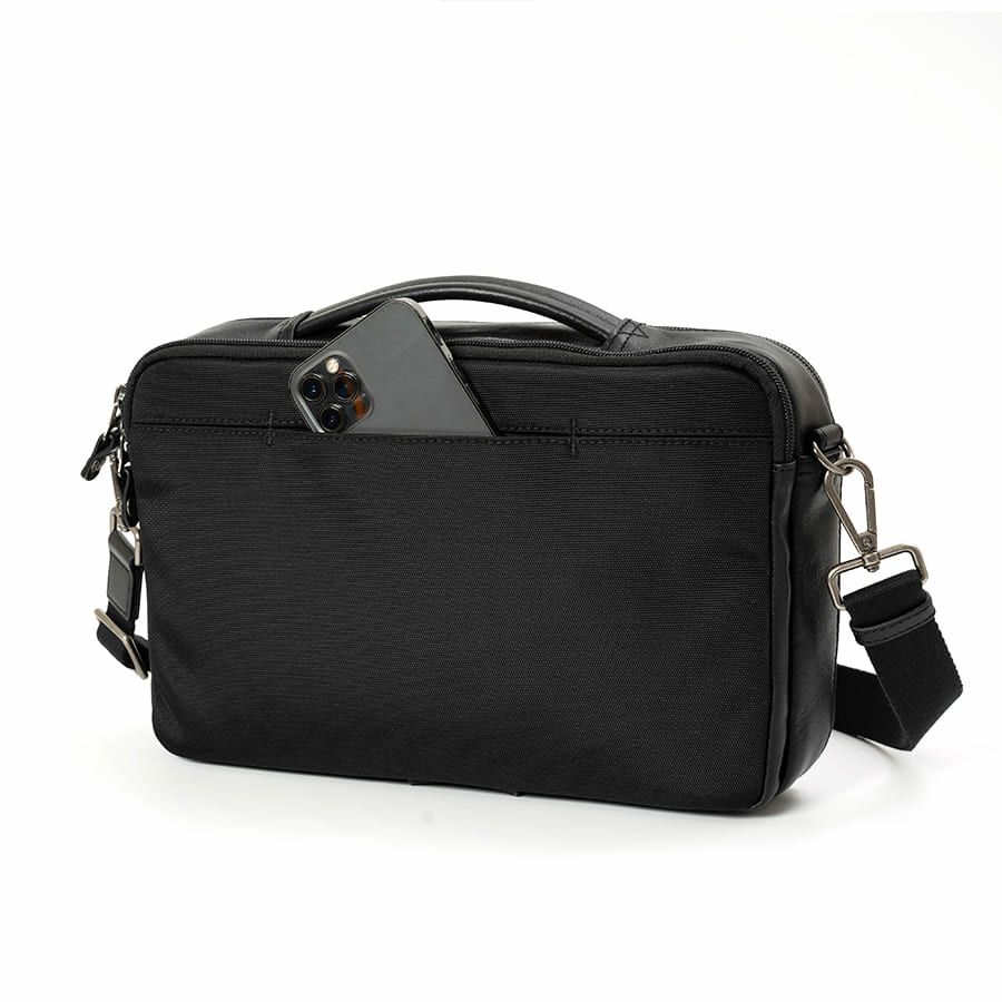 DOUBLES 2WAYクラッチショルダーバッグ 牛革×ポリエステル KWW-1345