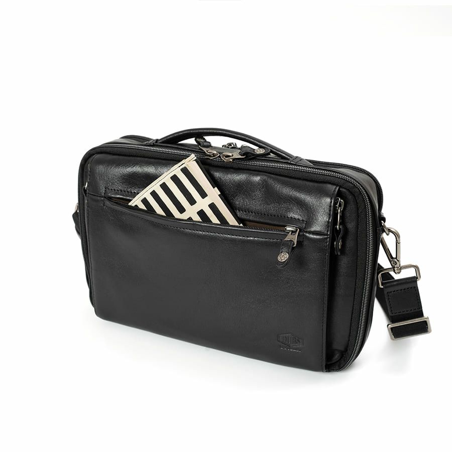 DOUBLES 2WAYクラッチショルダーバッグ 牛革×ポリエステル KWW-1345